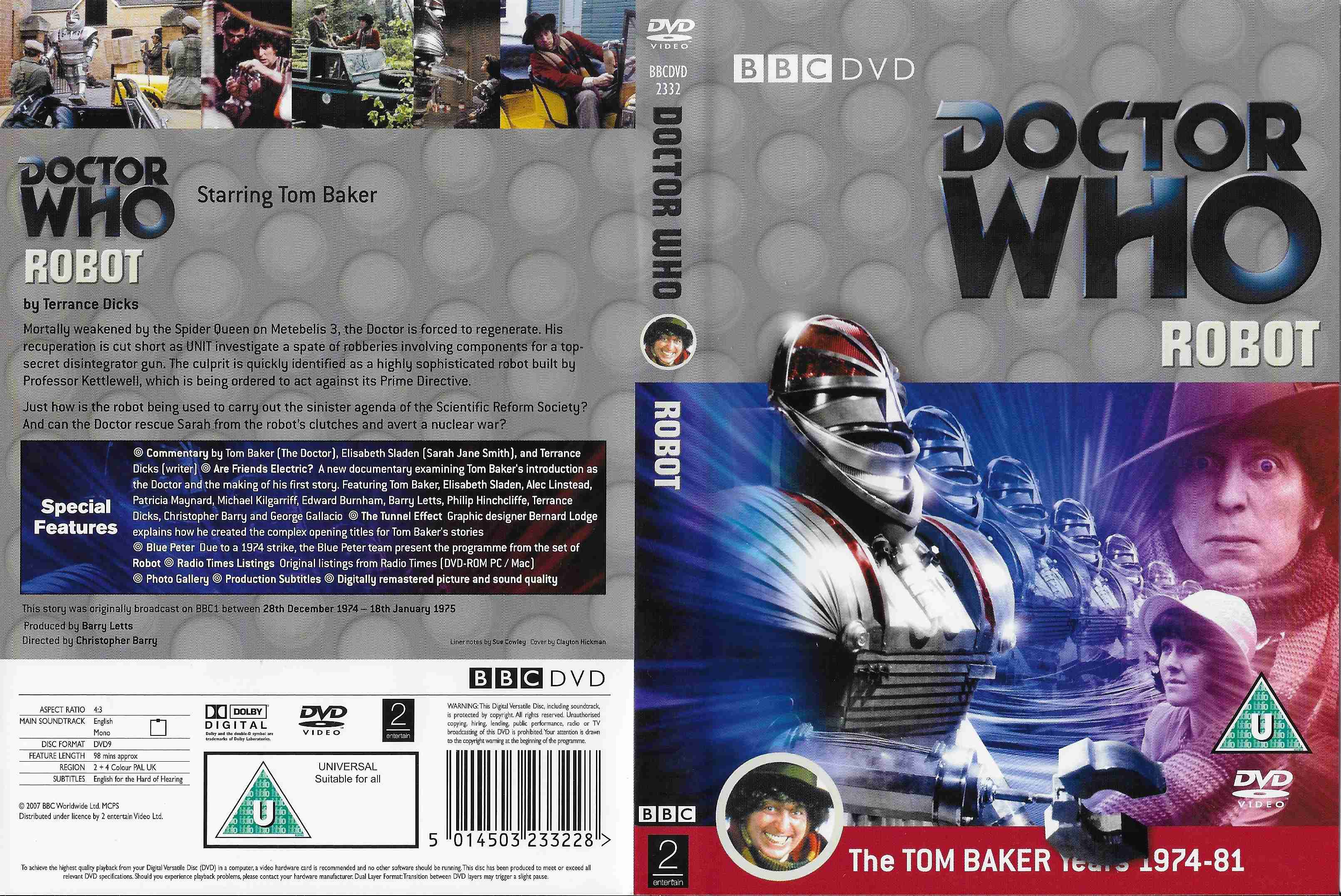 Picture of BBCDVD 2332 Doctor Who - Robot by artist Terrance Dicks from the BBC records and Tapes library